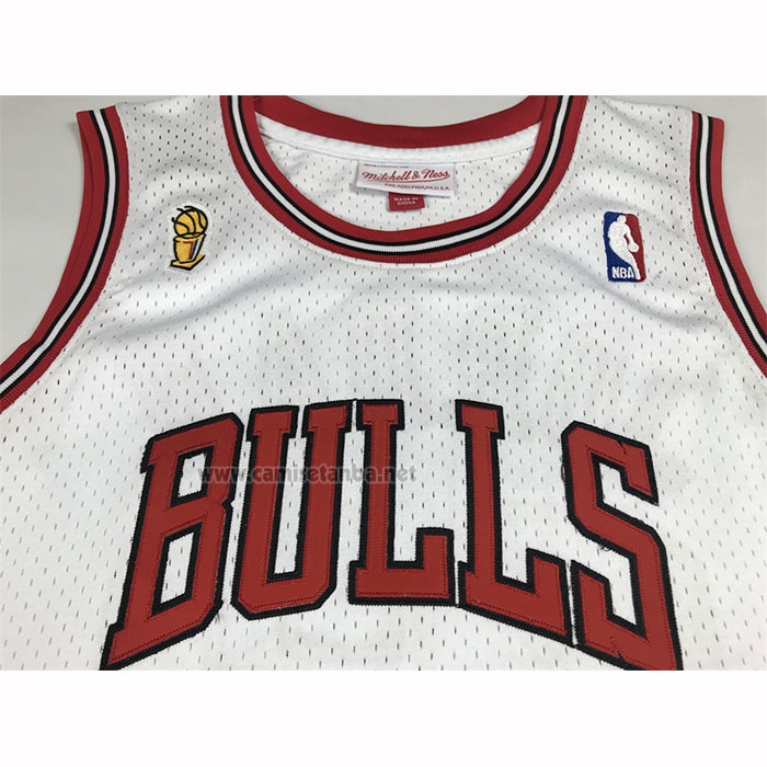 Camiseta Chicago Bulls Michael Jordan NO 23 Autentico 1995-96 Blanco